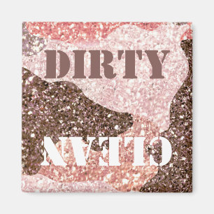 Dirty Clean Rose Gold Camouflage Camo Dishwasher Magnet