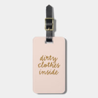 Dirty Clothes Inside Peach Luggage Tag