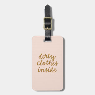 Dirty Clothes Inside Peach Luggage Tag