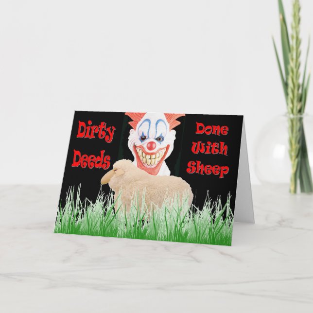 Dirty Deeds Done with Sheep Card (Front)