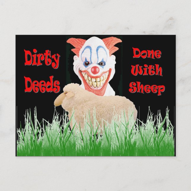 Dirty Deeds Done with Sheep Postcard (Front)
