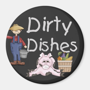 Dirty Dishes Farmer's Pig Magnet