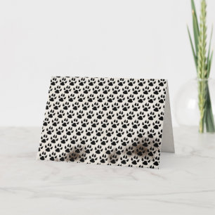 dirty dog paw prints birthday card