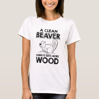 Dirty Funny Adult Clean Beaver Wood Pun851 T-Shirt