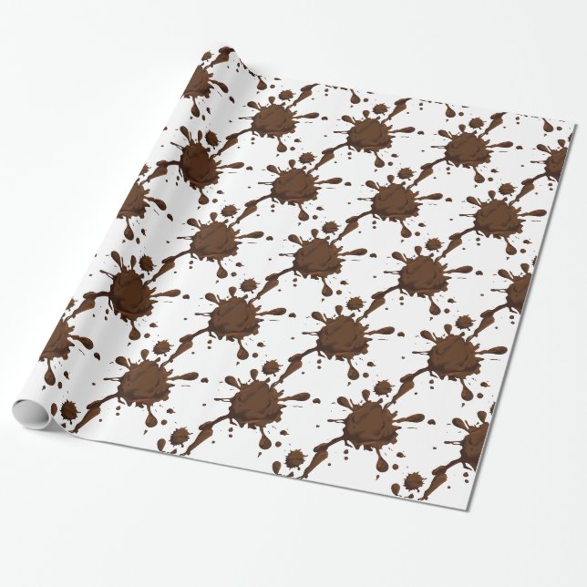 Dirty Girl Thunder_Cove  Mud Splats Wrapping Paper (Unrolled)