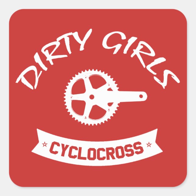 Dirty Girls Cyclocross Square Sticker (Front)