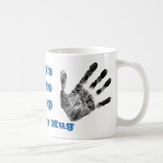 Dirty handprint mug,  mechanic,forensics,newspaper coffee mug (Right)
