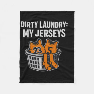 Dirty Laundry My Jerseys Sketll Humor Novelty Fleece Blanket