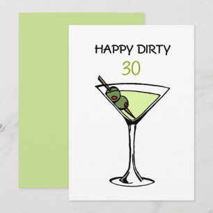 Dirty Martini 30 Birthday  Card