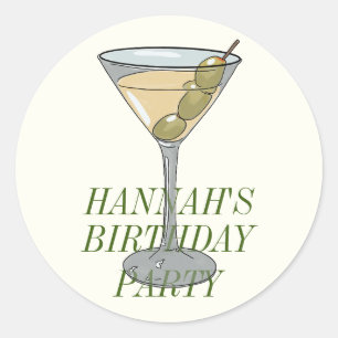 Dirty Martini Birthday Classic Round Sticker