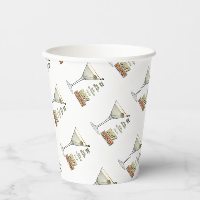 Dirty Martini Cocktail Recipe Art Paper cup (Front)