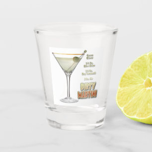 Dirty Martini Cocktail Recipe Art Shot Glass