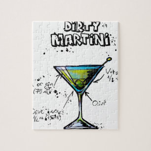 Dirty Martini Cocktail Recipe Jigsaw Puzzle