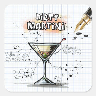 Dirty Martini Square Sticker