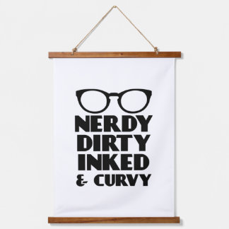 Dirty Nerdy Inked and Curvy Hanging Tapestry