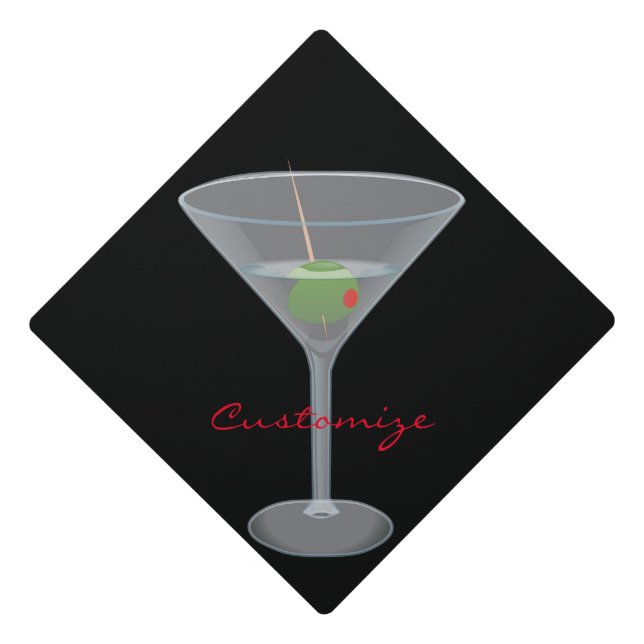 Dirty Olive Martini Thunder_Cove Graduation Cap Topper (Front)