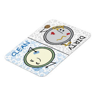 Dirty or Clean - Dishwasher Status Cartoon Plates Magnet
