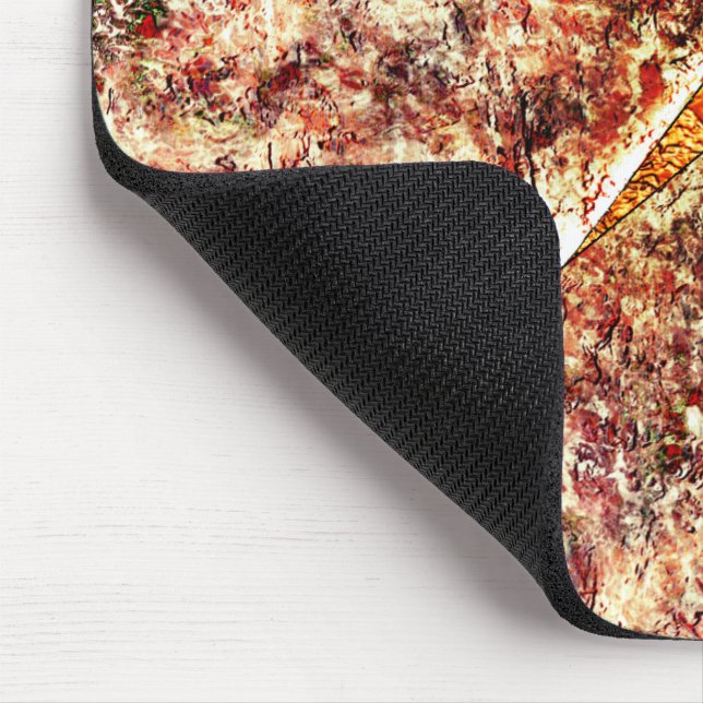 Dirty or rusty disorganized layers on brown marble mouse pad (Corner)