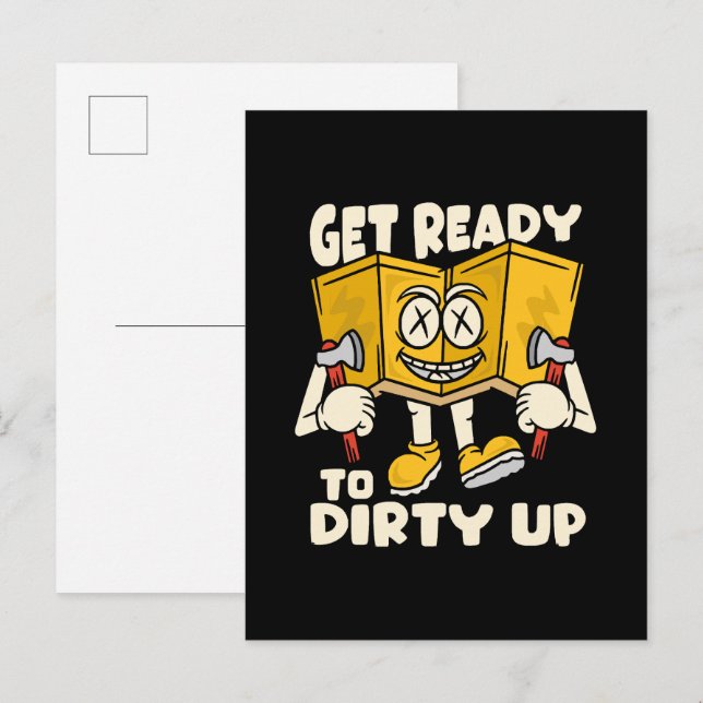 Dirty outdoor - camping funny invitation postcard (Front/Back)