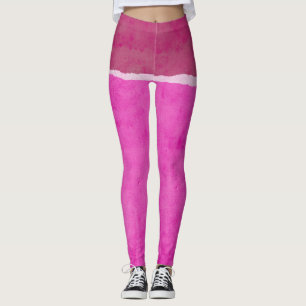 Dirty pink and red ripped paper leggings