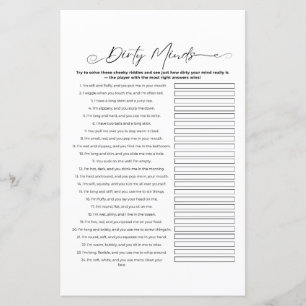 Dirty Riddles Bachelorette Party Game