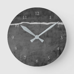 Dirty ripped paper round clock