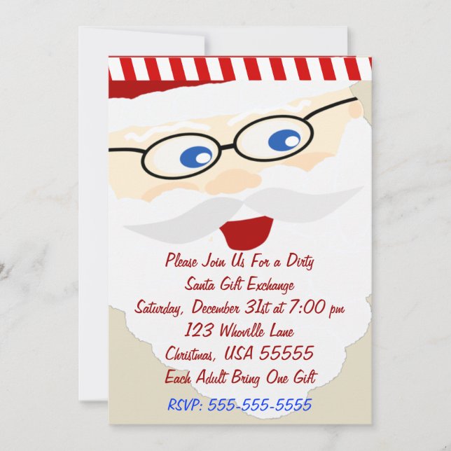 Dirty Santa Gift Exchange Christmas Invitation (Front)