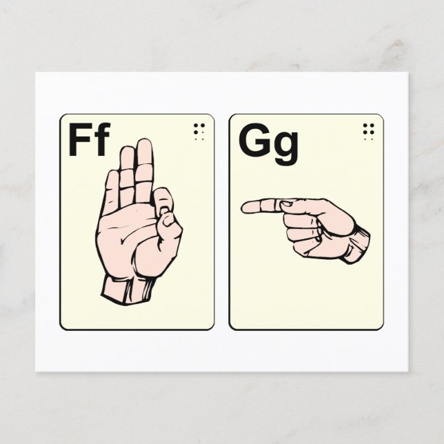 Dirty Sign Language Flash Cards (Front)