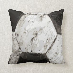 Dirty Soccer Ball Texture Throw Pillow
