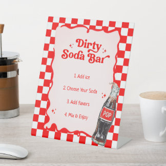 Dirty Soda Bar for baby shower Pedestal Sign