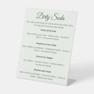 Dirty Soda Bar Sign with Recipes for Wedding