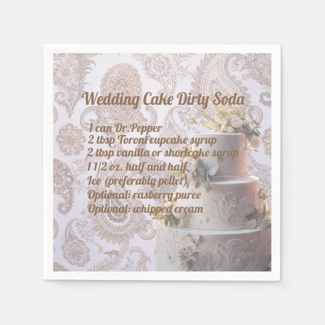 Dirty Soda Wedding Cake Napkin (Front)