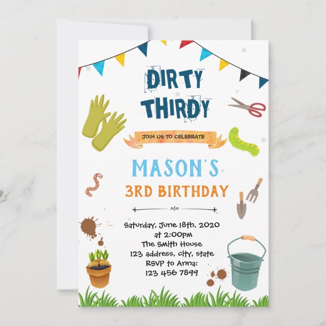 Dirty thirdy birthday theme invitation (Front)