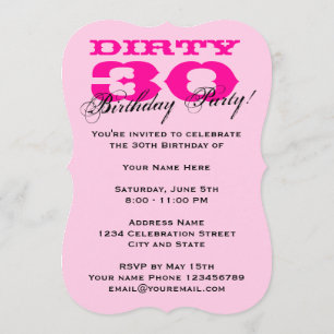 Dirty Thirty 30th Birthday Party invitations