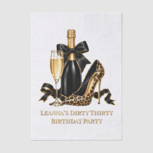 Dirty Thirty Black Gold Birthday Party Tissue Paper