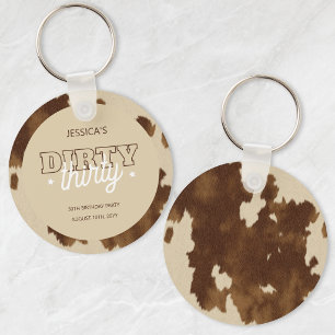 Dirty Thirty Country Western 30th Birthday Party Keychain