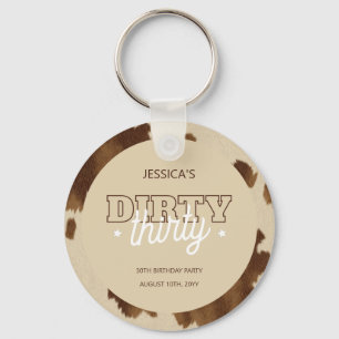 Dirty Thirty Country Western 30th Birthday Party Keychain