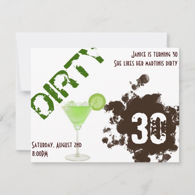 Dirty Thirty Invitations (Front)