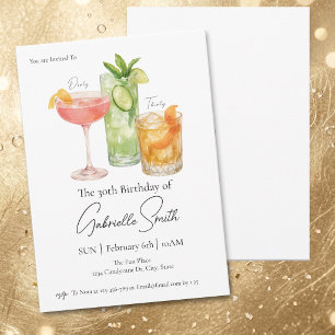 Dirty Thirty Martini 30th Womens Birthday Invitation