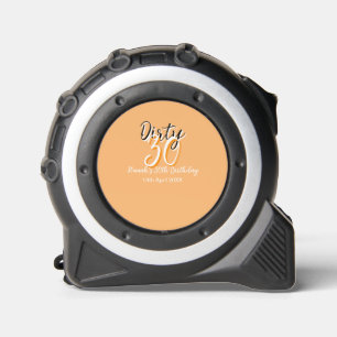 Dirty thirty orange white simple retro birthday ad 1