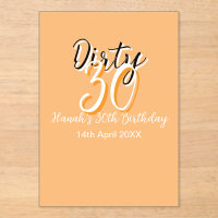 Dirty thirty orange white simple retro birthday ad