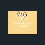 Dirty thirty orange white simple retro birthday ad canvas print<br><div class="desc">Customize template design</div>