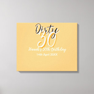 Dirty thirty orange white simple retro birthday ad canvas print