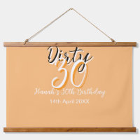 Dirty thirty orange white simple retro birthday ad