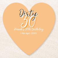 Dirty thirty orange white simple retro birthday ad