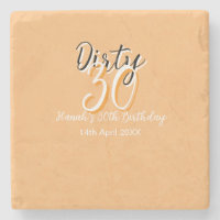 Dirty thirty orange white simple retro birthday ad