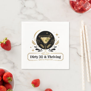 Dirty & Thriving Martini Birthday Customizable De Napkin
