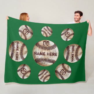 Dirty Vintage Personalized Baseball Throw Blanket