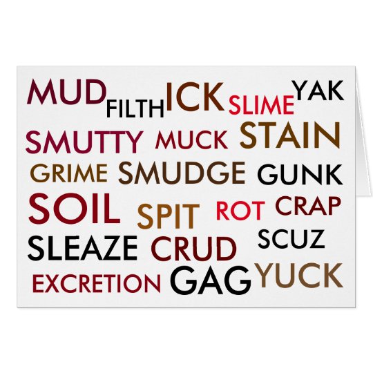Dirty words birthday card, male female funny sexy card