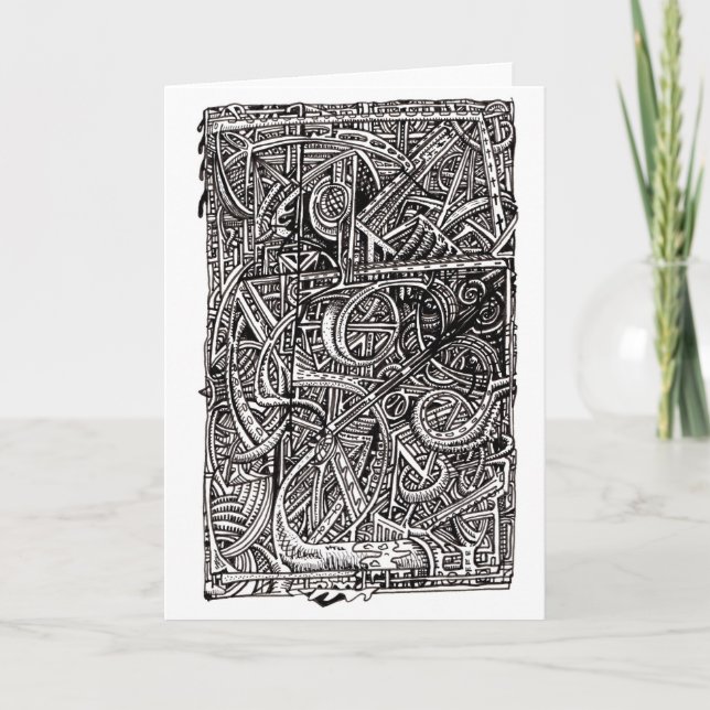 Dis-junction, ink drawing card (Front)